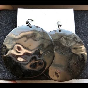 Black Metal Dangle Earrings